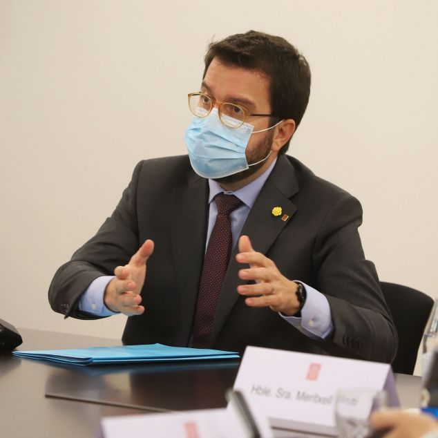 El vicepresident del govern de la Generalitat, Pere Aragonès, anuncia que s'aplicarà el toc de queda. Foto:ACN