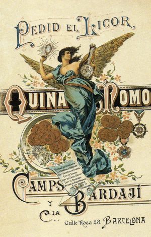 Cartell antic d'anunci de Quina-Momo