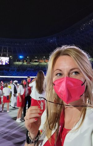 Galia Dvorak va portar la Laia l'Arquera a la inauguració dels Jocs