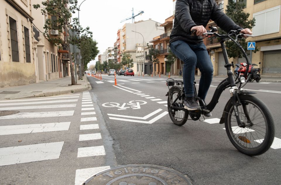 Un usuari de l'anella ciclista de Mataró. Foto: R. G. 
