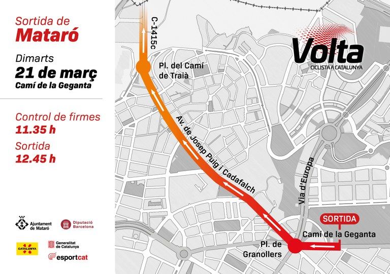El recorregut i els horaris de la sortida de la Volta des de Mataró