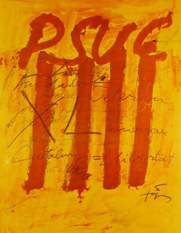 Quadre commemoratiu del 40è aniversari del PSUC, obra d’Antoni Tàpies (1976)