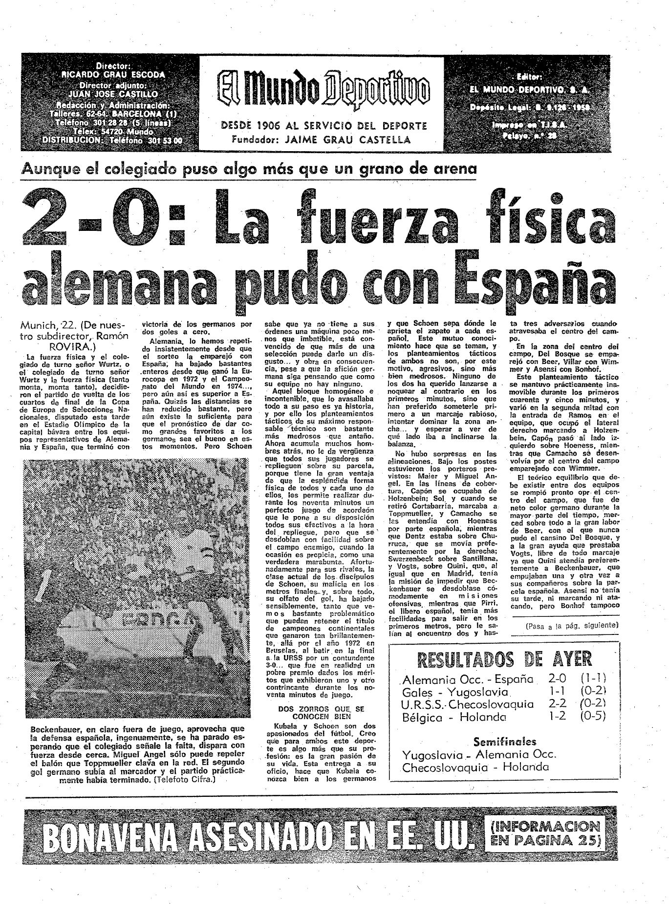 1976 05 23 Mundo Deportivo cronica Alemania España