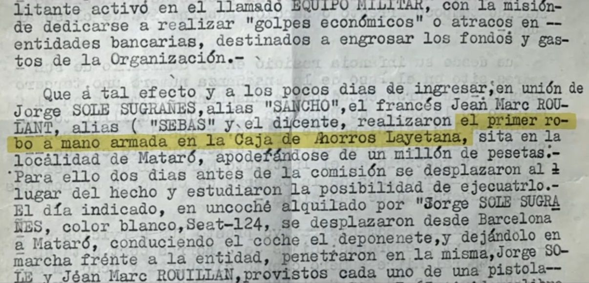 Document robatori Caixa Laietana Mataró. Font: 3Cat
