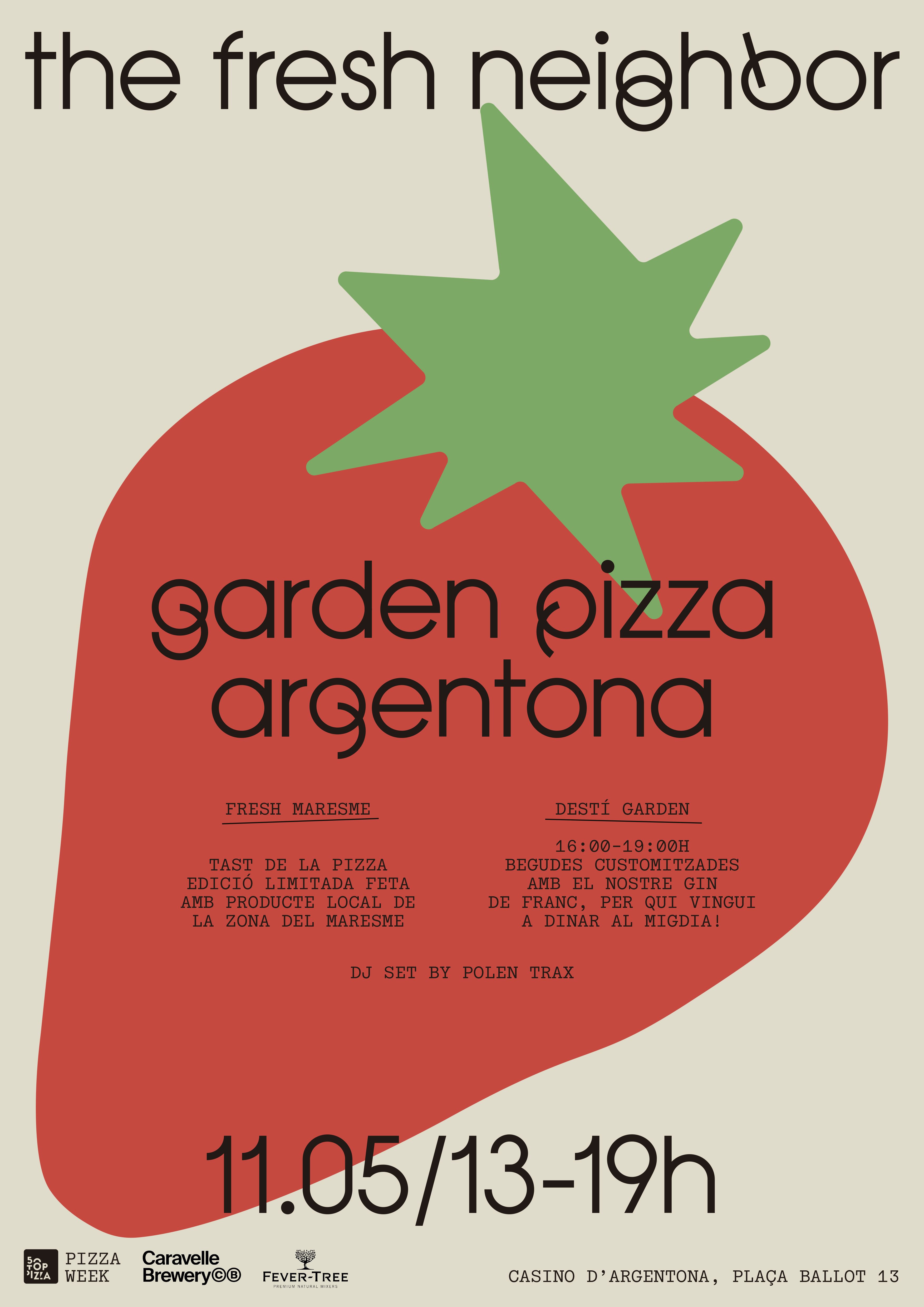 El cartell de la festa d'obertura de Garden Pizza i Garden Bar Argentona