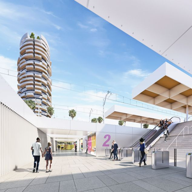 Proposta de nova estació en la seva entrada per Ronda Barceló. Foto:  Imatge: Opalus Arquitectura